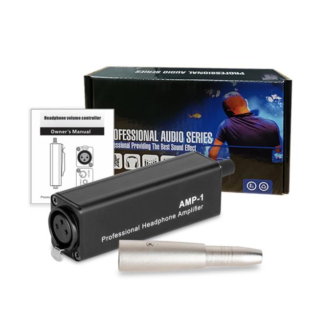 Auscultador Amplificador Portátil Mini HiFi com Conversor XLR para 3.5mm e Clip Mount