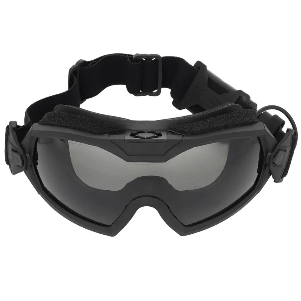 Óculos para esportes ao ar livre com lente transparente, Airsoft Paintball Goggles com Micro Ventilador, Proteção para os olhos resistente a riscos, Óculos de segurança - Image 1