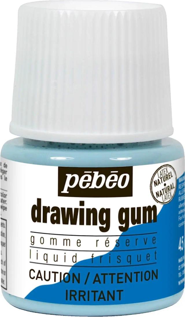 Casca Líquido de Látex Pebeo: Máscara Fluida para Desenho e Artesanato - Seca Rápido, Ideal para Aquarela e Guache - 45ml