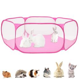 Gaiola de estimação portátil com cerca dobrável, cercadinho para pequenos animais, filhote respirável, gato, coelho, cobaia, hamster, ouriço - Image 2