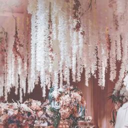 5 pçs flores artificiais pendurado glicínias videira seda falso flor guirlanda decorações para festa de casamento casa parede pano de fundo decoração - Image 1