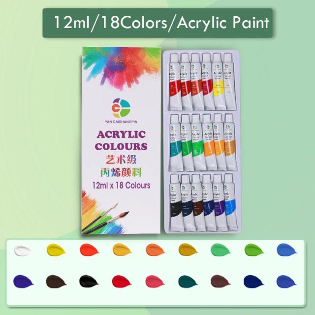 Tinta Acrílica Profissional em Tubos de 12ml para Pintura de Retratos em Tela - Cores Ricas e Vivas para Artistas e Iniciantes