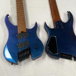Guitarra Elétrica Azul Sem Cabeça de 7 Cordas com Captador de Alta Qualidade e Frete Grátis - Image 4