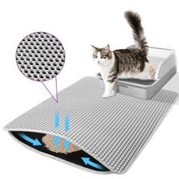 Tapete de areia para gato com presente Camada dupla Tapete impermeável para animais de estimação Almofada de areia antiderrapante Cama lavável Almofada limpa Pet Clean Supplies - Image 1