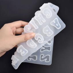 Molde de silicone de resina epóxi do alfabeto inglês A-Z letra 0-9 número chaveiro brinco pingente diy artesanato ferramenta de fundição molde de resina - Image 6