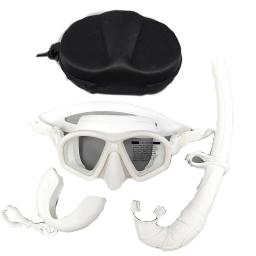 Vidro Temperado Freediving Máscara com Camera Mount, J-Type Snorkeling Set, Snorkel Dobrável - Image 4