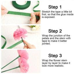 Hastes de fio floral artificial para fazer grinalda, DIY Flower Craft, fio de ferro, cola envolto flor pólo, acessórios - Image 3