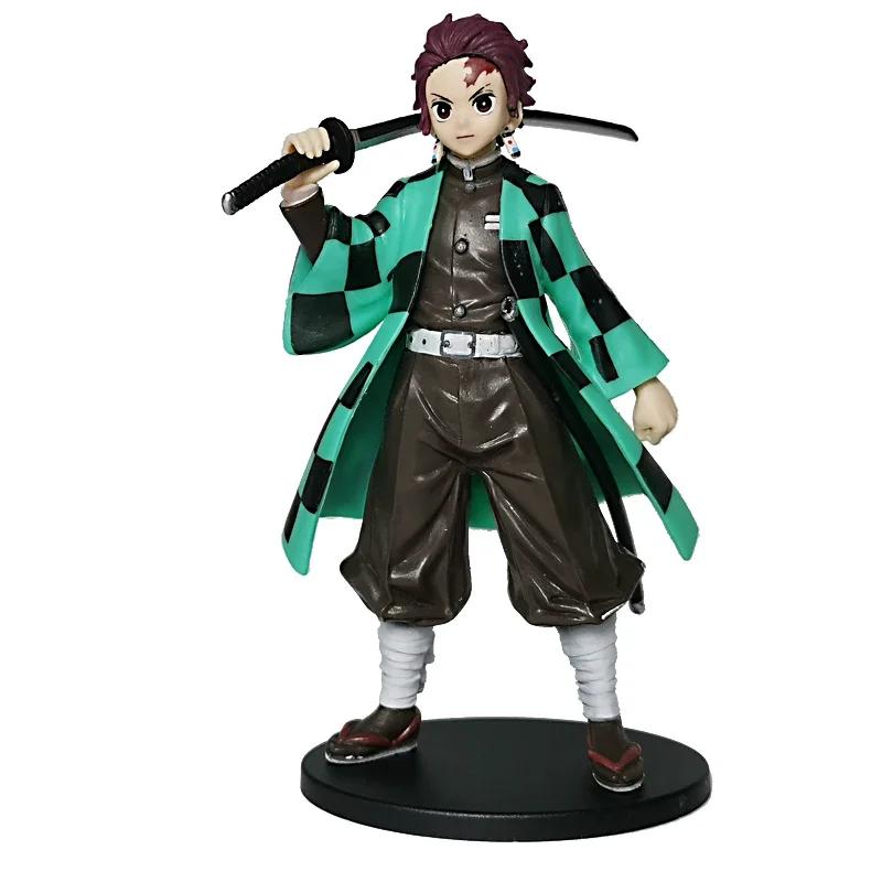 Anime figura demônio slayer figuras kimetsu não yaiba boneca tanjiro nezuko zenitsu estatueta inosuke guerreiro figura de ação modelo brinquedos - Image 1