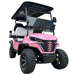 Barbie Rosa Carrinho de Golfe Elétrico, 4 Assentos, Caça, Buggy para Famílias, Atividades ao Ar Livre, 48V - Image 1