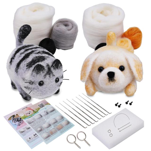 Kits de Feltragem com Esteira de Espuma: Ferramentas DIY para Artesanato com Gatos e Cachorros - Ideal para Iniciantes