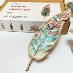 Criativo DIY manchado artesanato mosaico kit, pena brilhante, artes e ofícios para adultos e crianças, artesanato artesanal para amantes - Image 2