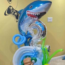 Lantejoulas tubarão Cartoon balão conjunto, grande mar animal tema, festa de aniversário decoração, filme de alumínio, bola de brinquedo, ornamento, novo - Image 3