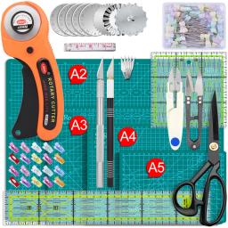 Rotary Cutter Tool Kit com lâminas Mat, Patchwork Régua, Faca de escultura, Tesoura Clips, Pinos retos para costura e Quilting Set - Image 1