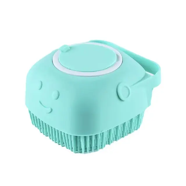Escova de Banho com Sabonete e Shampoo para Pets, Pente Massageador com Cerdas Macias para Gatos e Cães