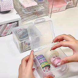Caixa De Armazenamento De Cartão Transparente, Kpop Idol Photo Frame Holder, Photocard Colete Organizador, Suprimentos de mesa portátil - Image 5