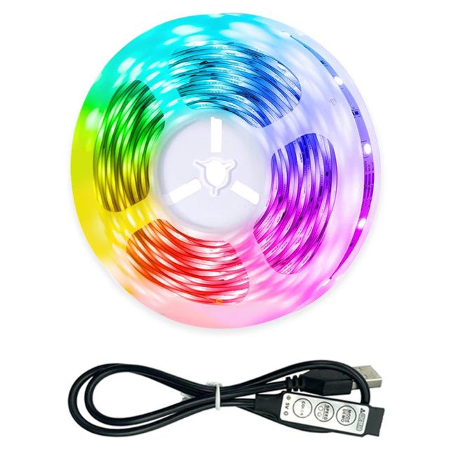 Fita LED Flexível com Controle Remoto para Decoração de TV e Festas - RGB, Bluetooth, USB, Tamanhos de 1m a 10m