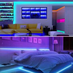 Luzes LED Strip para quarto, RGB 5050, controle remoto, mudança de cor, luzes de fita RGB, decoração Home Party, TV Backlight - Image 6