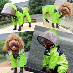 À prova dwaterproof água roupas para animais de estimação casaco de chuva impermeável do plutônio à prova dpu água macacão jaquetas para cães gatos husky teddy corgi - Image 2