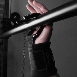 Tcare 2 pçs ajustável aço gancho apertos cintas levantamento de peso treinamento de força ginásio fitness suporte de pulso elevador cinta pull-up gancho - Image 6