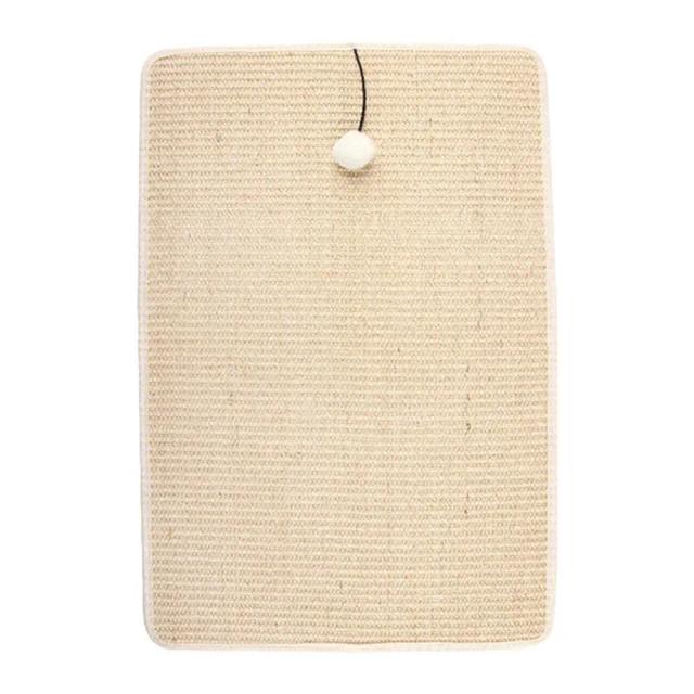 Tapete de sisal com bola de pelúcia para arranhar, ideal para gatos e cães pequenos a médios