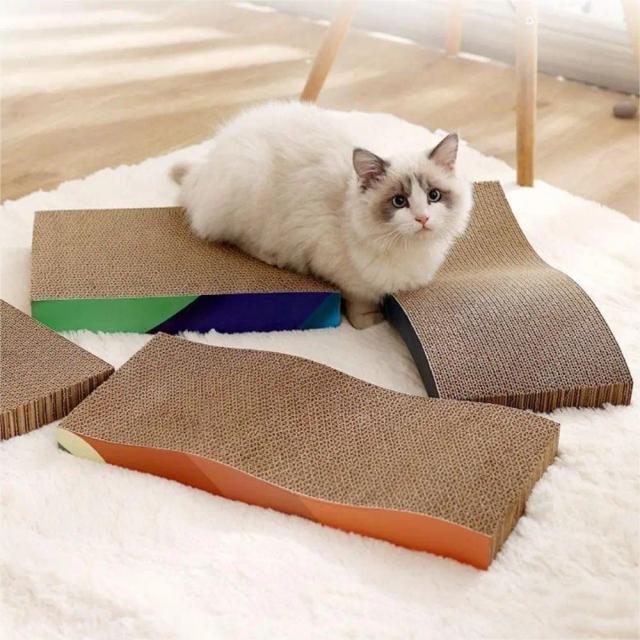 Papelão Cat Scratcher Versátil e Durável para Gatos, Placa de Arranhar Segura e Inofensiva, 1 unidade