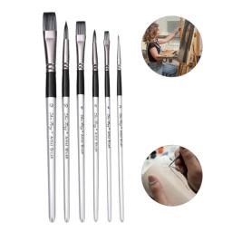 Pincel portátil 6 peças para pintura guaches aquarela infantil adulto - Image 2