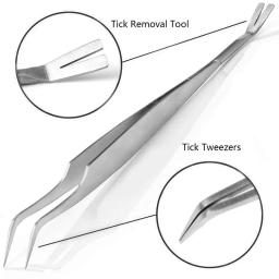 2 Em 1 Stainless Steel Tick Pinças Profissional Ferramenta de Remoção rápida Tick para Cat Dog Pessoas Pet Supplies Dog Tick Remoção - Image 5
