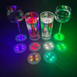 Luminous LED Flash Coaster Garrafa Adesivos, copo de vinho Mats Lâmpada, Ktv Bar, festa de casamento, Cocktail Drink Copos, vaso Decoração Luz, 5 pcs, 50pcs - Image 4