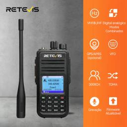 Retevis RT3S radio de comunicação DMR walkie talkie radio cominicador longo alcance FM portátil Digital rádio amador UHF VHF Profesional walkie talkies longa distância radioamador GPS APRS 5W - Image 1