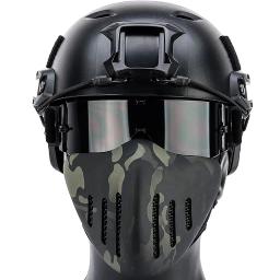 Capacete de Airsoft tático com máscara e óculos de três cores, conjuntos protetores de rosto inteiro, caça Paintball, tiro ao ar livre, CS - Image 3