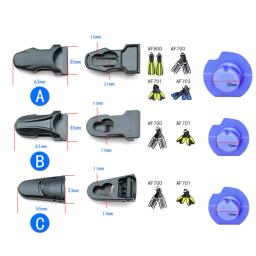 1 Par Ajustável Flipper Strap Preto Ajustável Heel Mergulho Fin Belt Substituir Baratas Cinta Fivelas De Borracha Scuba Heel Fin Buckle - Image 3