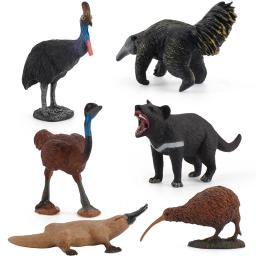 Simulação realista floresta animais selvagens modelo anteater emu platypus grande kiwi aves e ornamento de mão animal estatueta presente para o miúdo - Image 3