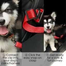 Cinto de segurança de carro ajustável para cães, Cintos de segurança de nylon para veículos, Heavy Duty, Elastic Harness para cães - Image 4