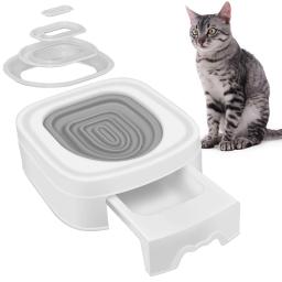 Gatos Reutilizáveis Treinador De Treinamento De Banheiro Gatos Aprenda A Usar O Banheiro Com Base De Banheiro Caixa De Lixo De Gato De Treinamento De Plástico WC De Gato - Image 1