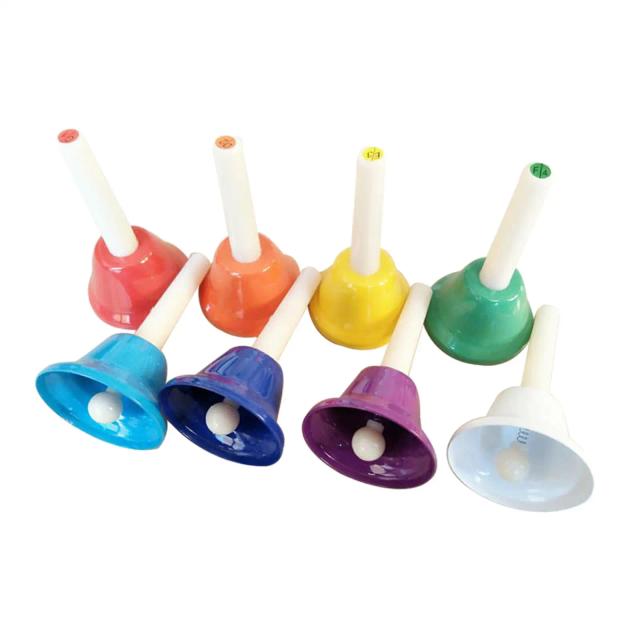 Sinos de Mão para Adultos - Conjunto de 8 Sinos de Percussão Musical para Festas e Eventos