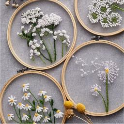Bordado Hoop Handmade Bordado Kit para Iniciantes, Padrões Floral, Artesanato DIY, Kits Ponto Cruz, 1 Conjunto - Image 2