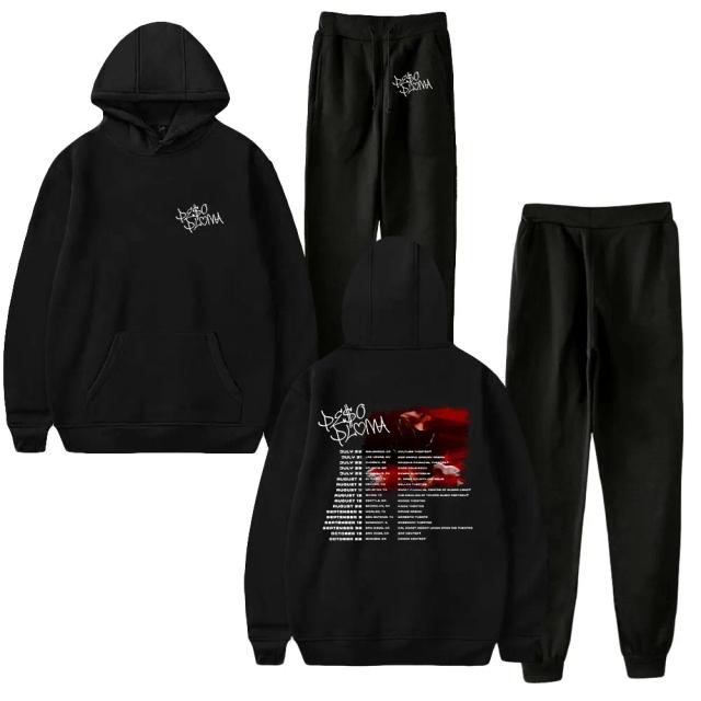 Conjunto de Treino Masculino Pluma: Moletom Quente com Capuz e Calças de Lã para o Inverno
