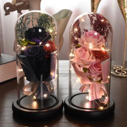 LED Flor Eterna com 3 Cabeças, Flor Artificial, Natal, Casamento, Dia Dos Namorados, Presente De Aniversário, Decoração De Casa - Image 1