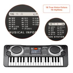Teclado eletrônico para crianças, 61 teclas, teclado digital preto, piano elétrico, instrumento musical, presentes de aniversário para crianças - Image 5