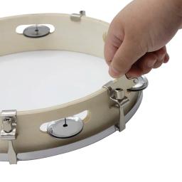 10 Polegadas Tambourine Ajustável Sólida Painel De Madeira Hand Held Bell Tambor Percussão Música Brinquedos Para Crianças Infantil Iluminação Ferramentas - Image 4