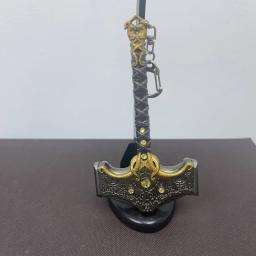 Brinquedo de martelo periférico de jogo, 12 cm (4,72 polegadas), Mjolnir, metal de liga de zinco, não afiado, lâmina de metal, God of War - Image 3