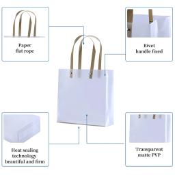 Reutilizável PVC fosco sacola, transparente companheiro presente embrulho saco, Festival presente carregando sacos, presentes do convidado, 10pcs - Image 6