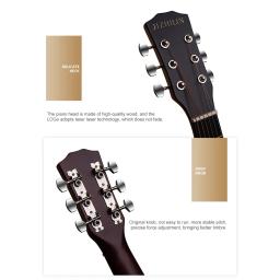 Guitarra Acústica com Kit Inicial e Gig Bag, Instrumento Musical de 6 Cordas de Madeira, Acessórios para Iniciantes e Adultos, Crianças, 38" - Image 4
