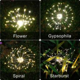 Fogos de artifício solar luzes ao ar livre à prova dwaterproof água natal gramado caminho luzes ao ar livre quintal decoração casamento sparklers luzes de fadas solar - Image 5