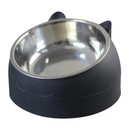 Bacia do alimento do aço inoxidável para o animal de estimação, Bonito cão e gato tigela, Para proteger a coluna cervical boca oblíqua de 15 graus - Image 3