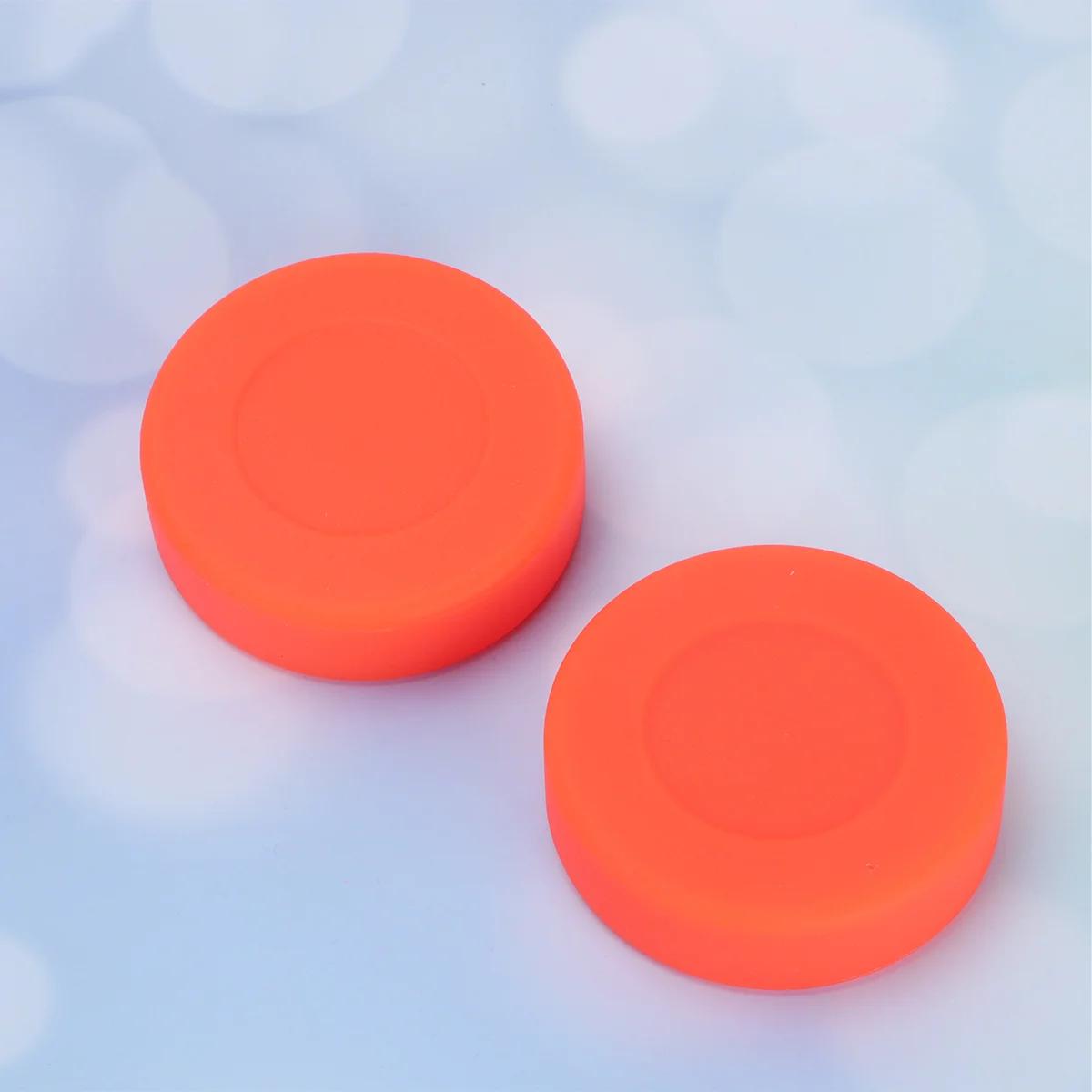 12 peças discos de hóquei de piso de disco bolas padrão acessório de borracha profissional laranja - Image 1