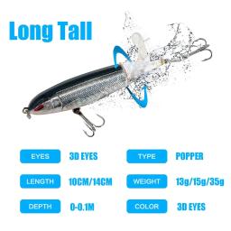 13g/15g/35g topwater isca de pesca whopper popper isca artificial duro plopper macio rotação cauda equipamento de pesca isca de pesca - Image 3