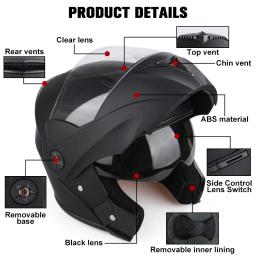 Capacetes unissex Racing Motobiker Flip Up, Capacete de Motocicleta, Rosto Inteiro, Lente Dupla Modular, Seguro, Homens, Mulheres, Adulto, 2021 - Image 5