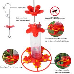 Alimentador de pássaros pendurado beija-flor alimentador de pássaros anti-antes à prova de vazamento fácil de limpar decoração de jardim ao ar livre - Image 6