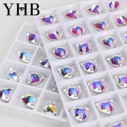 YHB-Sew-on strass para vestuário, costurado em pedras de vidro, cristal AB, qualidade superior, gordura Trilliant, roupas e bolsas - Image 5